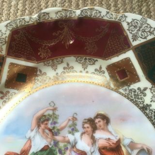 Vintage Fragonard Plate.  Prov Saxe Es Germany handled Classic Portrait.  Beehive 3