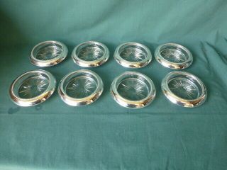 Eight Frank M.  Whiting Sterling Silver And Glass Coasters 05