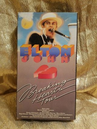 Elton John Breaking Hearts Tour Vhs 1984 Rare