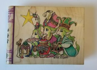 " The Other Three " Rubber Stamp Pocket Dragons Wood Block By Real Musgrave Rare