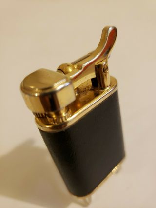 Vintage Rare Flaminaire Lift Arm Butane Lighter with Black Leather Wrap 3