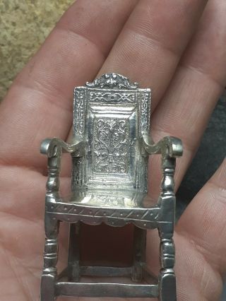 Huge 1oz 31g DUTCH 800 STERLING SILVER MINIATURE DOLL HOUSE EXQUISITE 2,  