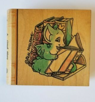 " A Great Story " Rubber Stamp Pocket Dragons Wood Block By Real Musgrave Rare