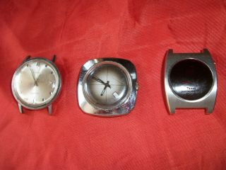 1970 Vintage Texas Instruments 101 Watch Red Led Plus 2 Vintage Timex