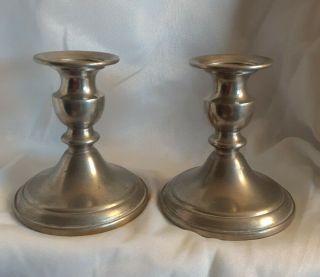 Vintage Web Pewter Weighted Candlestick Holders Rare Unique