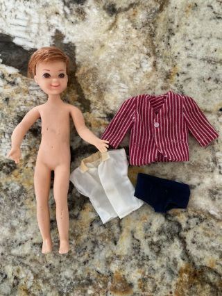 Vintage Mattel 1965 Todd Doll In Sundae Treat Clothes