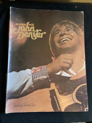 A Night With John Denver Rare Songbook Sheet Music Vintage 1975 Folk Country
