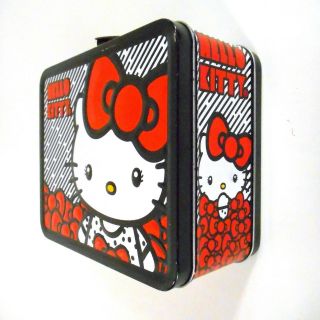 Rare Hello Kitty Hairbow Metal Lunch Box 8 " X7 " X4 " Tin Printed Embossed Graphics