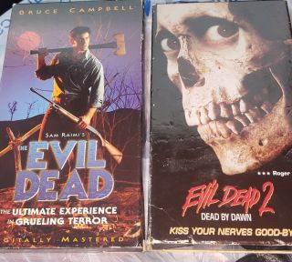 The Evil Dead & Evil Dead 2 Bruce Campbell Sam Raimi Horror Rare Oop Vhs