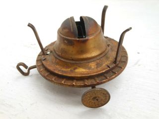 Antique 1910 Spring Loaded 3 Prong Brass 1 Oil Lamp Burner - C.  C.  & S.  B.  Co.