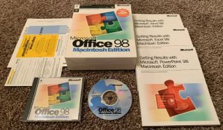 Microsoft Office 98 Macintosh Edition Computer Software Cd Rare
