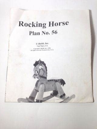 Vintage U - Bild Enterprises Woodworking Rocking Horse Pattern No.  56 - Rare