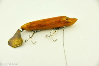 Vintage Heddon Flap Tail Minnow Antique Fishing Lure Naked Jj5