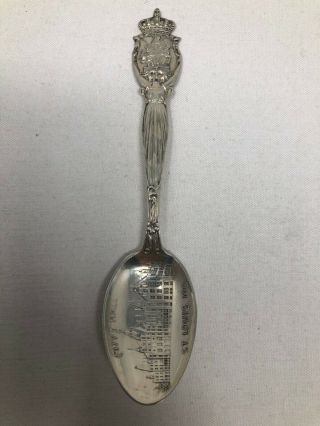 Watson Sterling Silver Souvenir Spoon Figural Lady City Hall St Louis Missouri