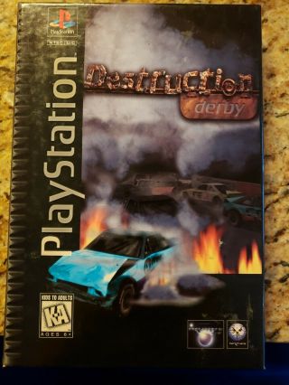 Destruction Derby (sony Playstation 1,  1995) Rare Long Box