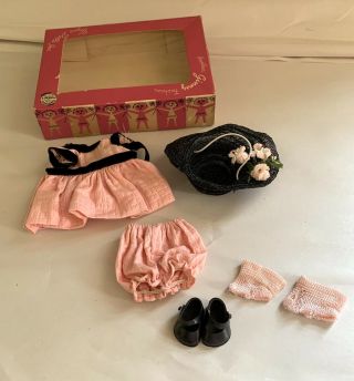 Vintage 1950’s Vogue Ginny Doll Outfit - Pink Dress,  Hat 6134