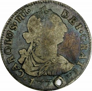 1778 Pts Pr Bolivia Silver 2 Reales Spain Carlos Iii Spanish Colonial Rare Coin