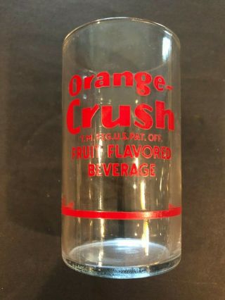 Rare & Vintage Orange Crush Drinking Glass With Syrup Line 1940 