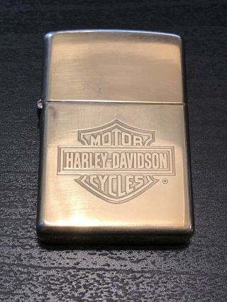 Zippo Lighter - Harley Davidson - Bar And Shield - Brass - Rare - 254bhd Dxiii
