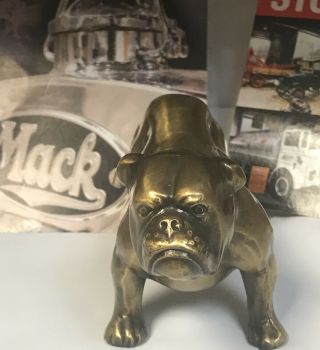 Vintage Rare Mack Truck Advertising Bulldog Paperweight Brass Bronze Ornament