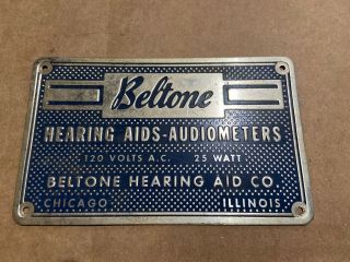 Vintage Beltone Hearing Aids Audiometers Ad Plate Dealer Rare
