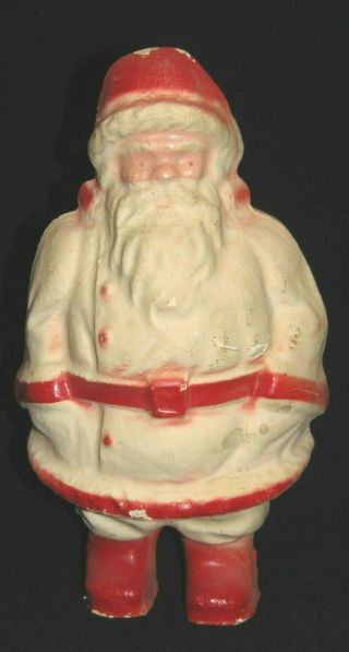 Antique Pressed Cardboard Santa Candy Container Large Christmas Ornament 1950 