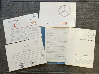 Very Rare Complete 1963 Mercedes W113 230sl Preview Prospectus Packet In German