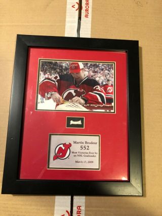 Awesome Rare Martin Brodeur Game 552 Win Net Plaque Jersey Devils Nhl