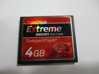 Sandisk Extreme Ducati Edition 4gb Rare Compact Flash Cf Camera Memory Card
