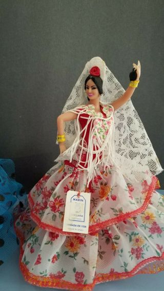 3 - Marin Chiclana Vintage Flamenco Lolita Dancer Dolls Costume Lace Tag Spain 2