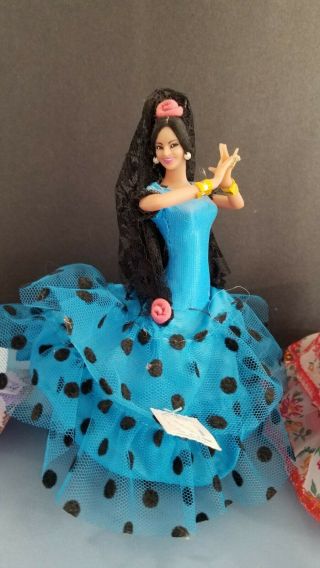 3 - Marin Chiclana Vintage Flamenco Lolita Dancer Dolls Costume Lace Tag Spain 3