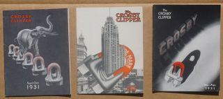 3 Rare Crosby Clipper American Hoist And Derrick Co.  Pocket Size Brochures 1929
