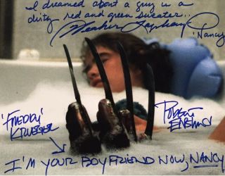 Nightmare On Elm Street Robert Englund Heather Langenkamp Signed 11x14 Rare Incs