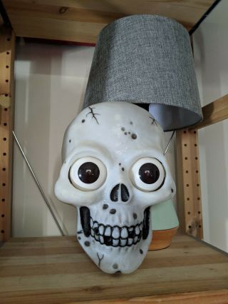 Vintage Halloween Motion Activated Talking Skull Playtronix Light Up Eyes Rare
