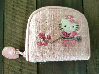 Vintage Rare Sanrio Hello Kitty Wallet Pink Tweed French Poodle 1976,  2004 Kt