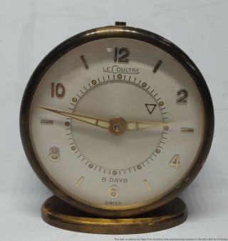 Cool Vintage Lecoultre 8 Day Alarm Memovox Travel Desk Clock To Fix