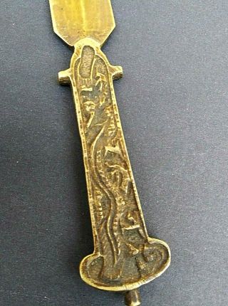 Antique Letter Opener JAPANESE DRAGON SWORD Brass/Bronze Asian Oriental vgc 3