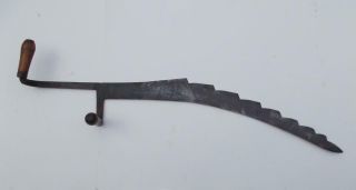Antique 2 Handled Primitive Hay Knife Cutter Ice Saw Tool