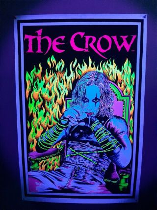 Brandon Lee - The Crow - Rare Vintage 1995 Black Light Poster Awesome
