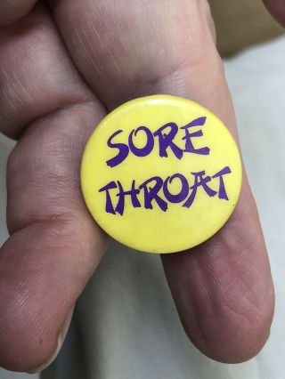 Rare 80’s Promo Pin Button Sore Throat British Grindcore Punk Band