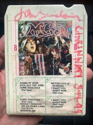 Rare Mc5 Kick Out The Jams 8 Track Tape Signed By John Sinclair Detroit