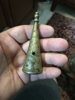 18th Century Rev War 3 1/2 Inch Tall Witches Cap Brass Candle Snuffer 1780’s