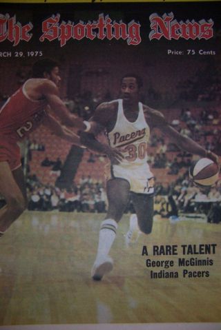 1975 Sporting News Indiana Pacers George Mcginnis Aba A Rare Talent Muhammad Ali