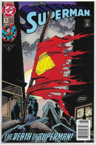Superman 75 Death Of 3rd Print Newsstand Variant Very Rare Dc Nm