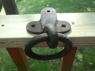 Vintage Iron Hand - Forged Ring Log Ring Hitching Post Ring Horse Tie