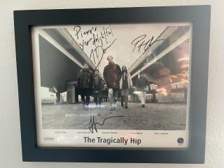 Rare The Tragically Hip Photo Signed By 3 Including Gord Downey