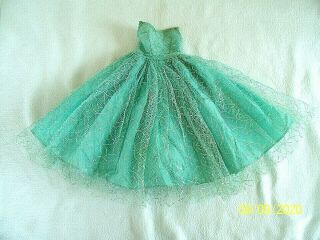 Vintage Tagged Mary Hoyer Doll Party Dress Gown Blue W/silver Tulle Htf