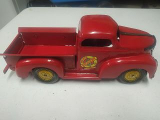 Vintage Marx Deluxe Delivery Service Pickup Truck Toy Metal Rare Red Steel