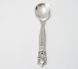 Vintage Georg Jensen Denmark Acorn Pattern Sterling Silver Salt Spoon