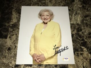 Betty White Rare Autographed Hand Signed Color 8x10 Photo Actress PSA DNA 3